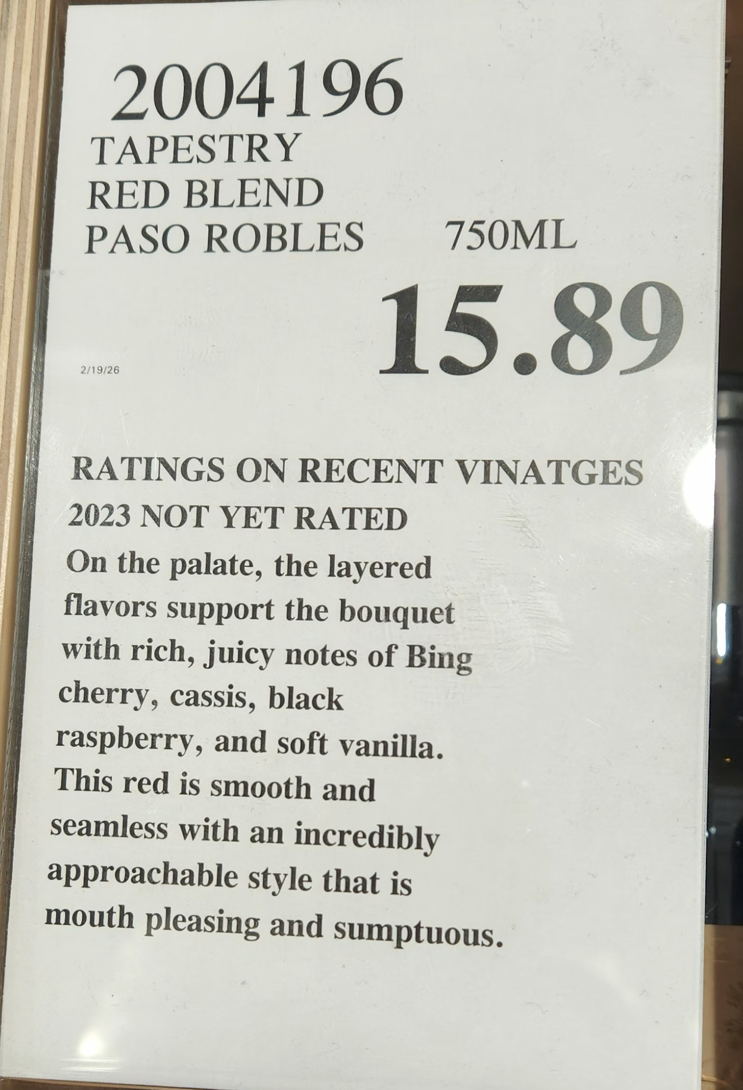 Tapestry Red Blend from Paso Robles offers smooth tannins, ripe fruit flavors, and broad food pairing flexibility. With its approachable style and moderate price, it’s an ideal everyday red for relaxed evenings, comfort food, and casual sipping while planning your next adventure.