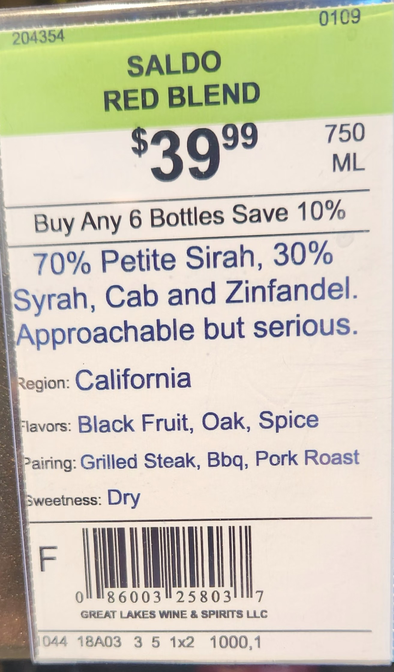Saldo isn’t complicated. It’s powerful. And powerful wines demand intentional pairing. Get it right, and it feels like a $70 experience. Get it wrong, and it feels heavy and out of place.