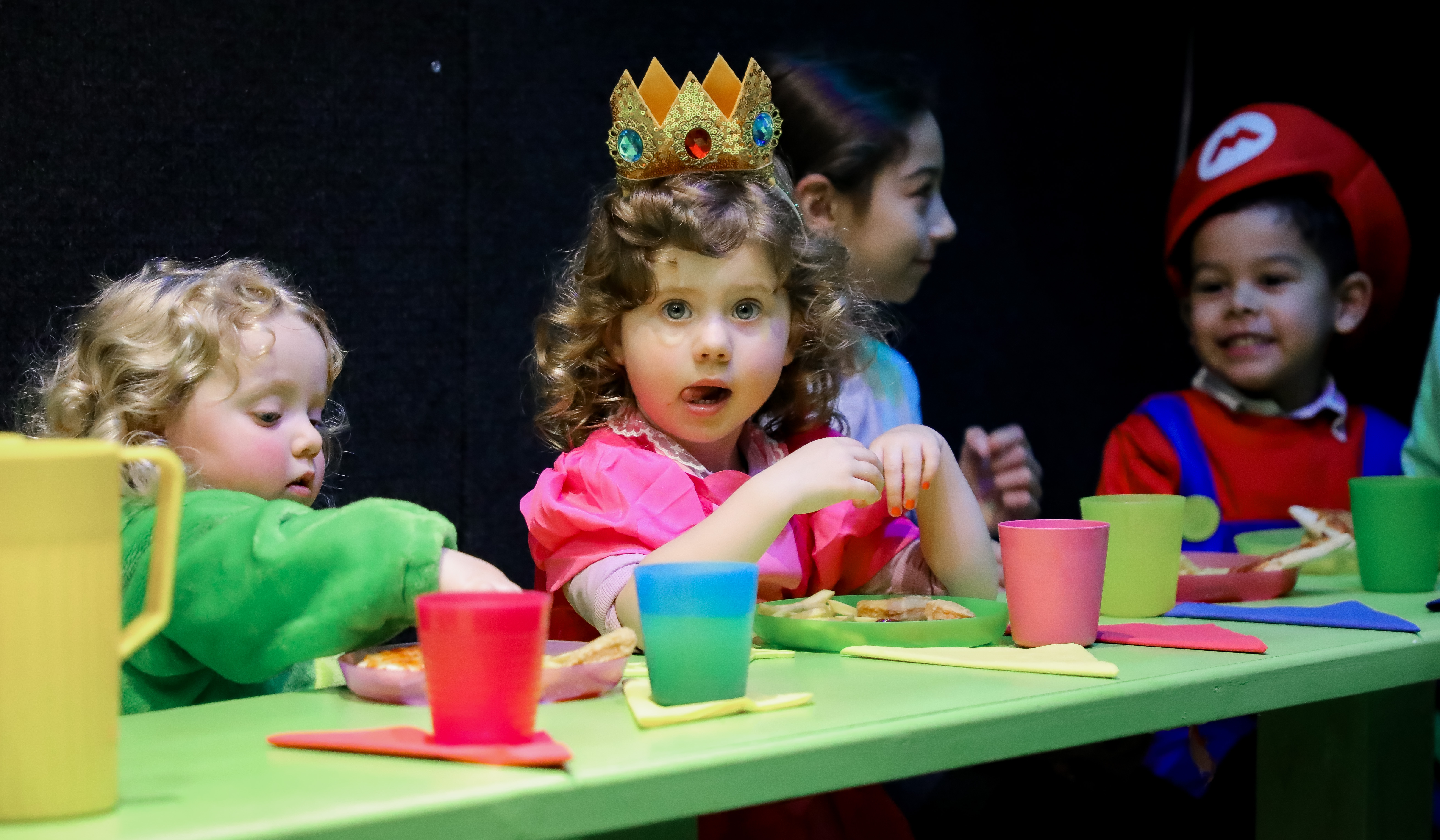 Birthday princess enjoying her birthday party with friends 