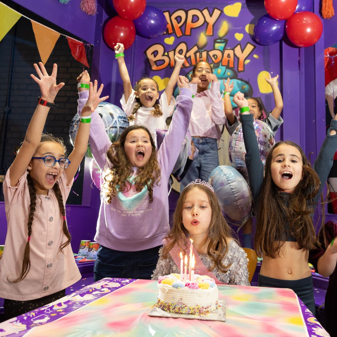 Girls celebrating an epic birthday party in a private party area
