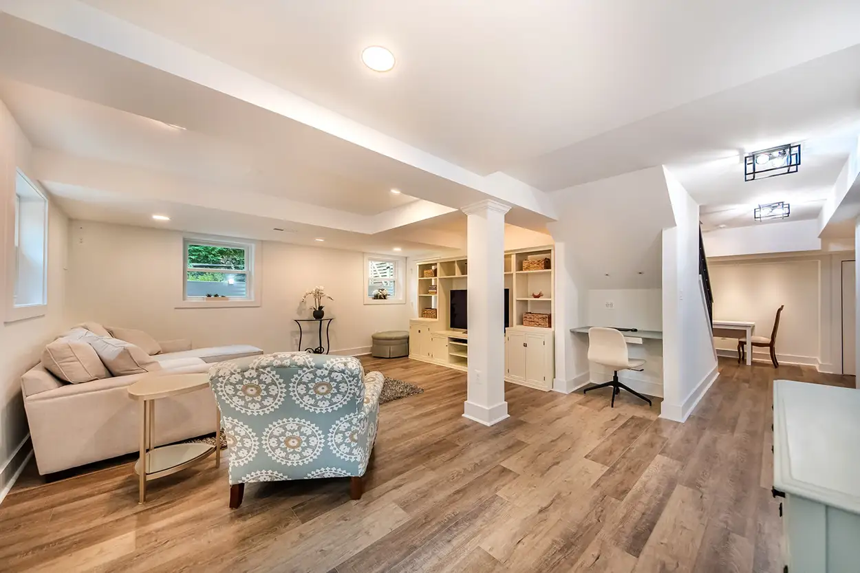 Basement remodeling project in Cherry Creek, Denver transformed into a livable, bright space with premium materials and professional design.
