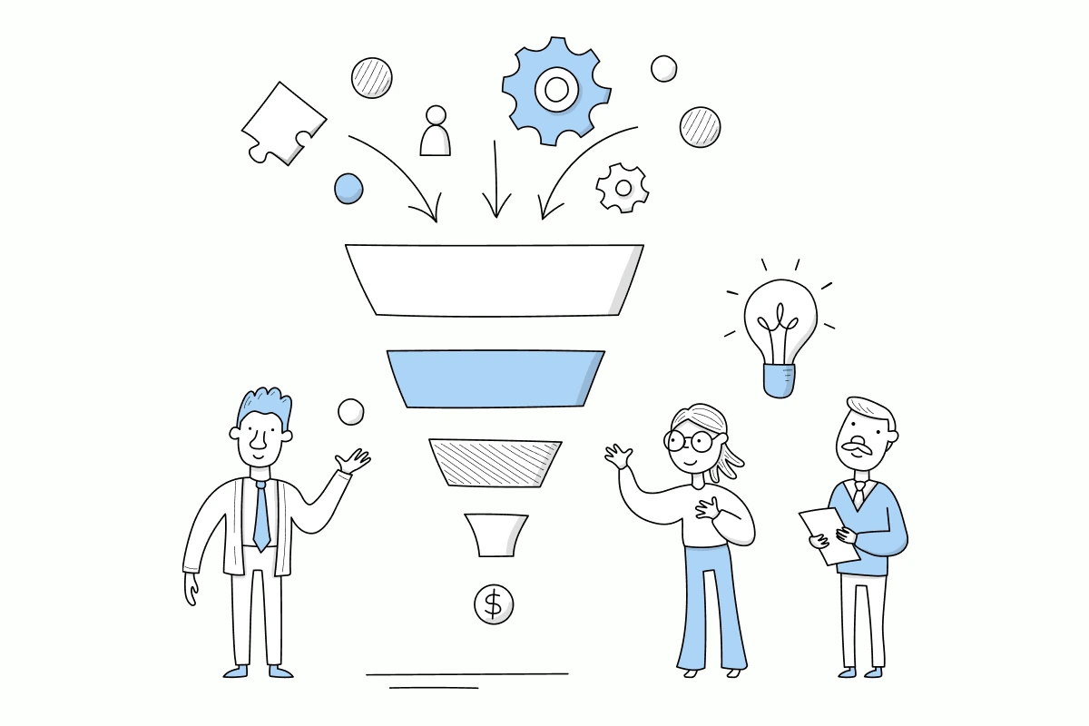 Illustration conveying why education businesses need a sales funnel.