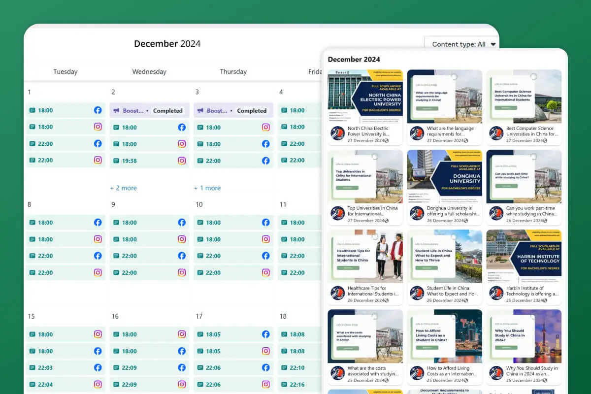 Social Media Content Creation for an online education business.