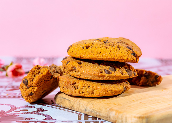 A pile of delicious protein chocolate chip cookies