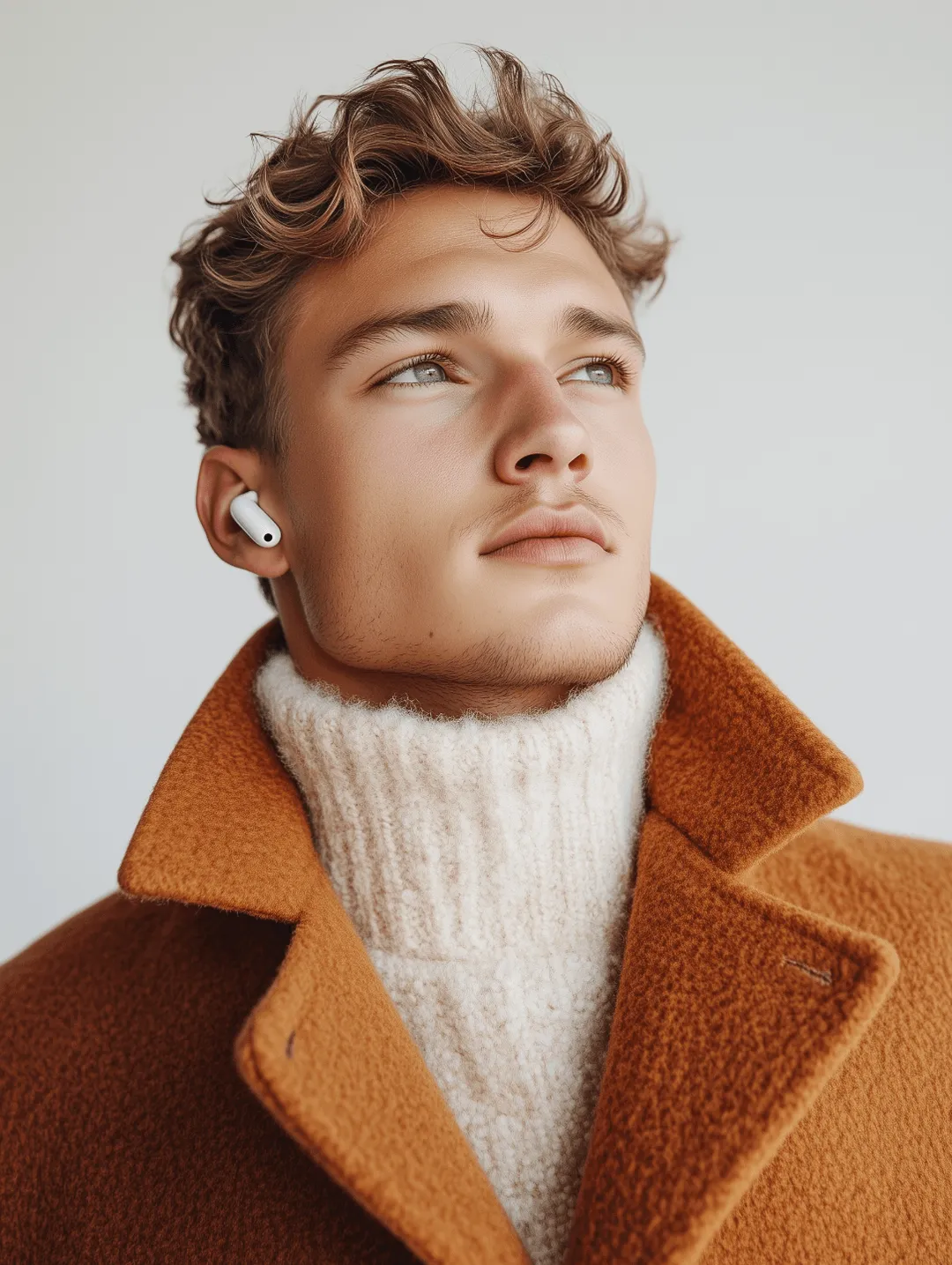 man wearing earphones