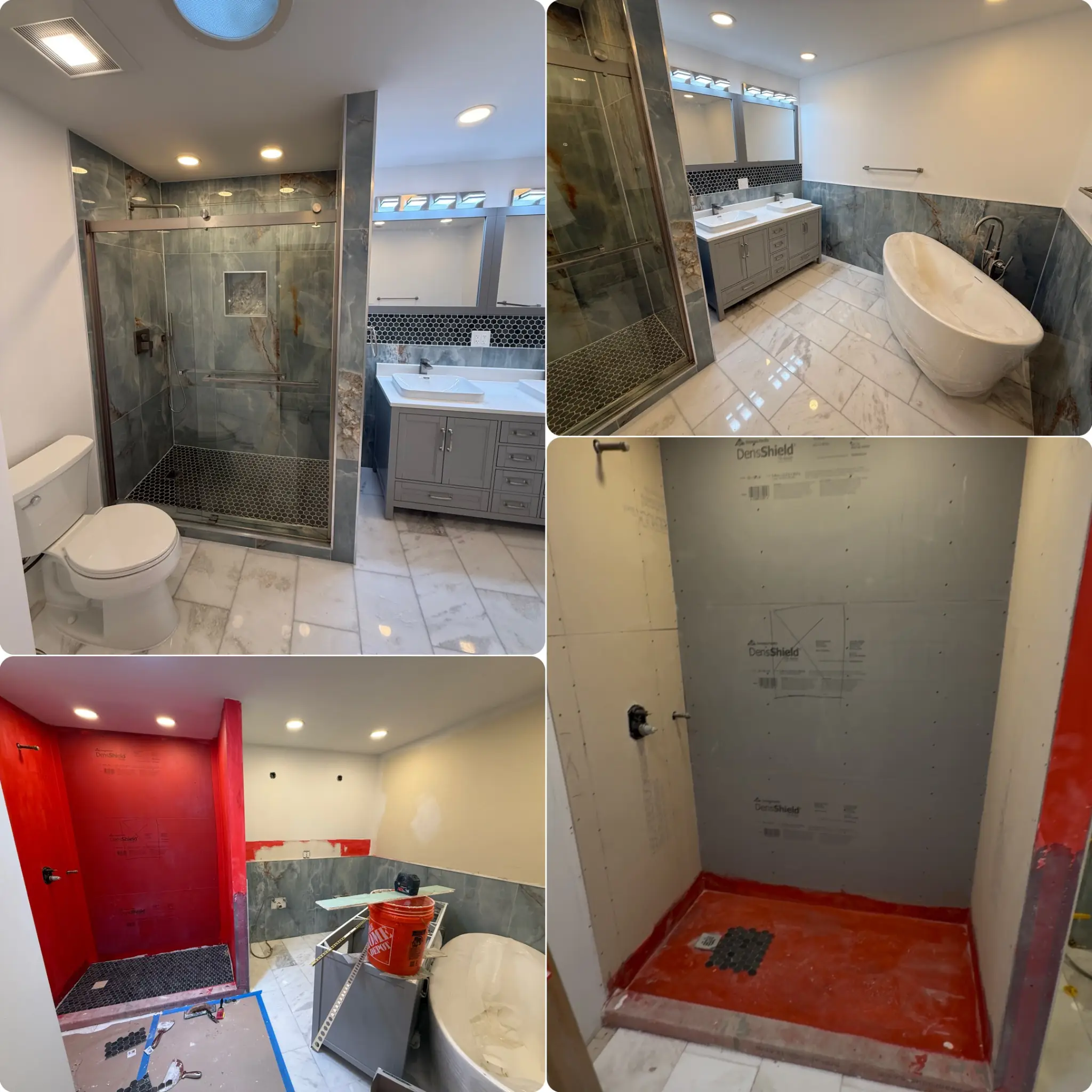 Modern kitchen renovation with custom cabinets, premium countertops, and new flooring in Lisle, Illinois