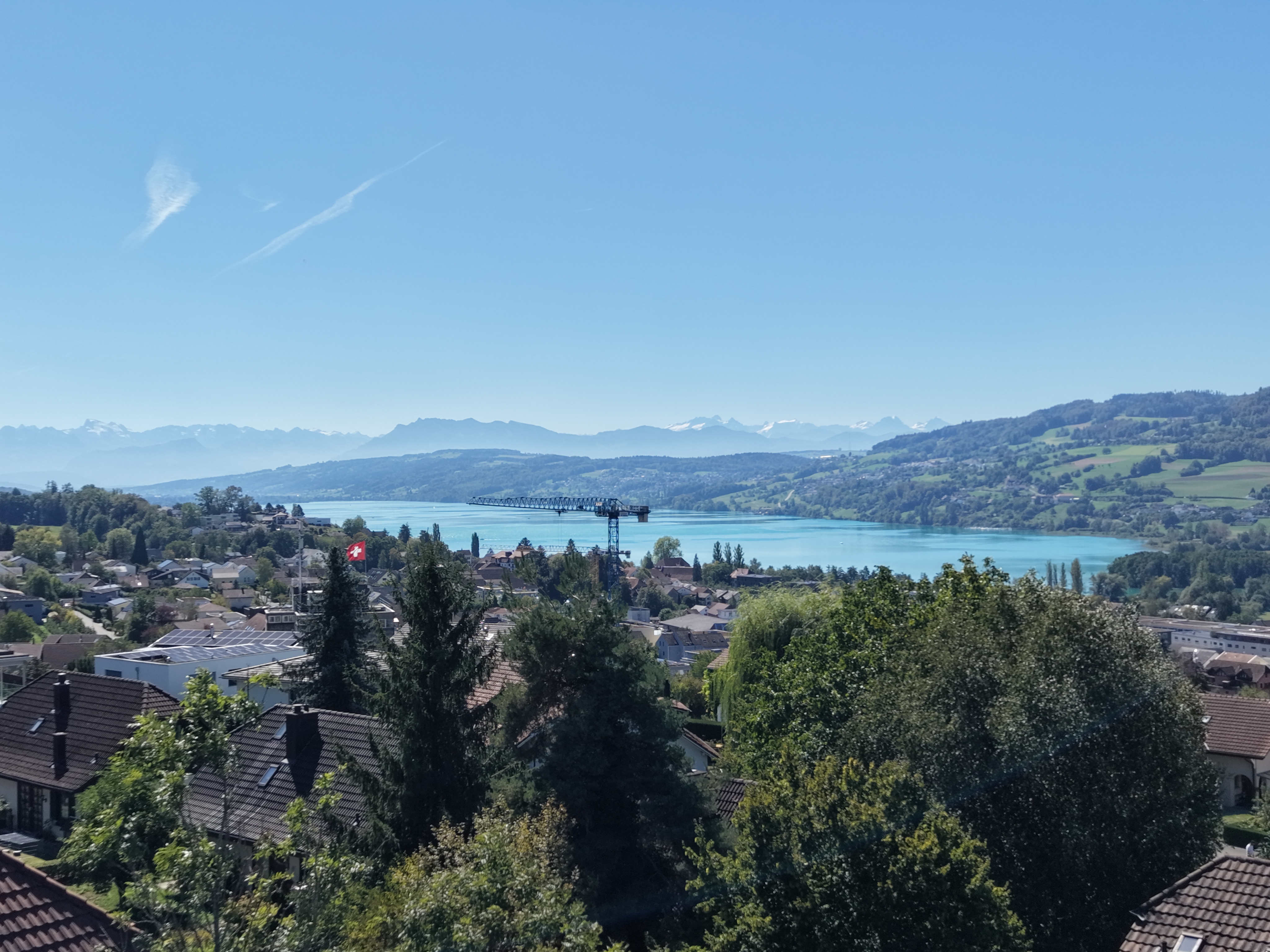 Aussicht vom Grundstueck Lago Vista Seengen auf den Hallwilersee