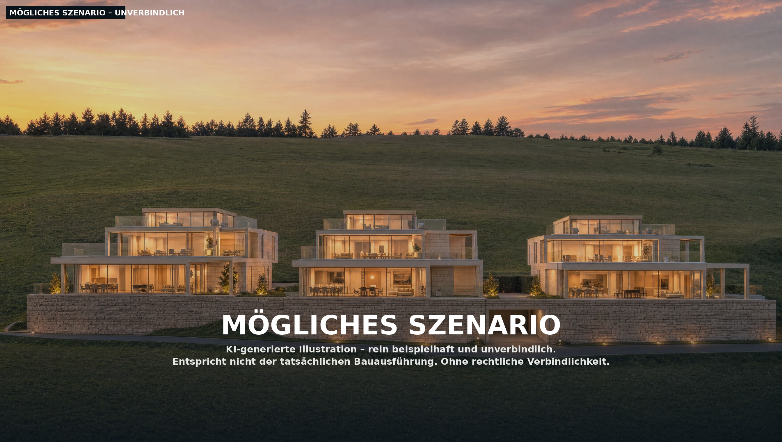 Erste Prototyp-Visualisierung Lago Vista Seengen, Suedansicht