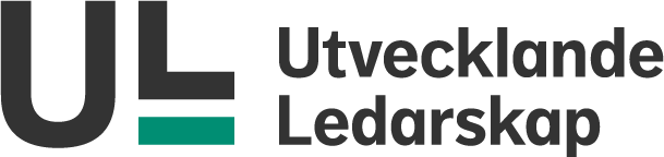 Logo för Utvecklande Ledarskap med bokstäverna UL och en grön linje.