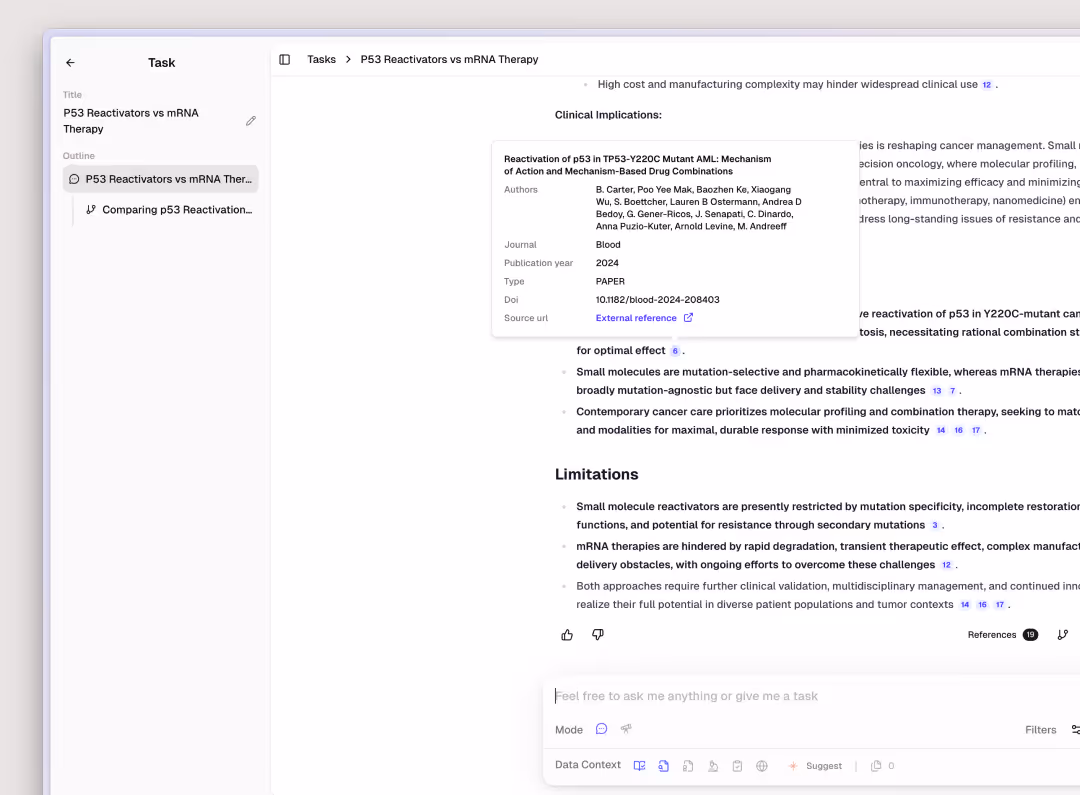 See exactly where every answer comes from