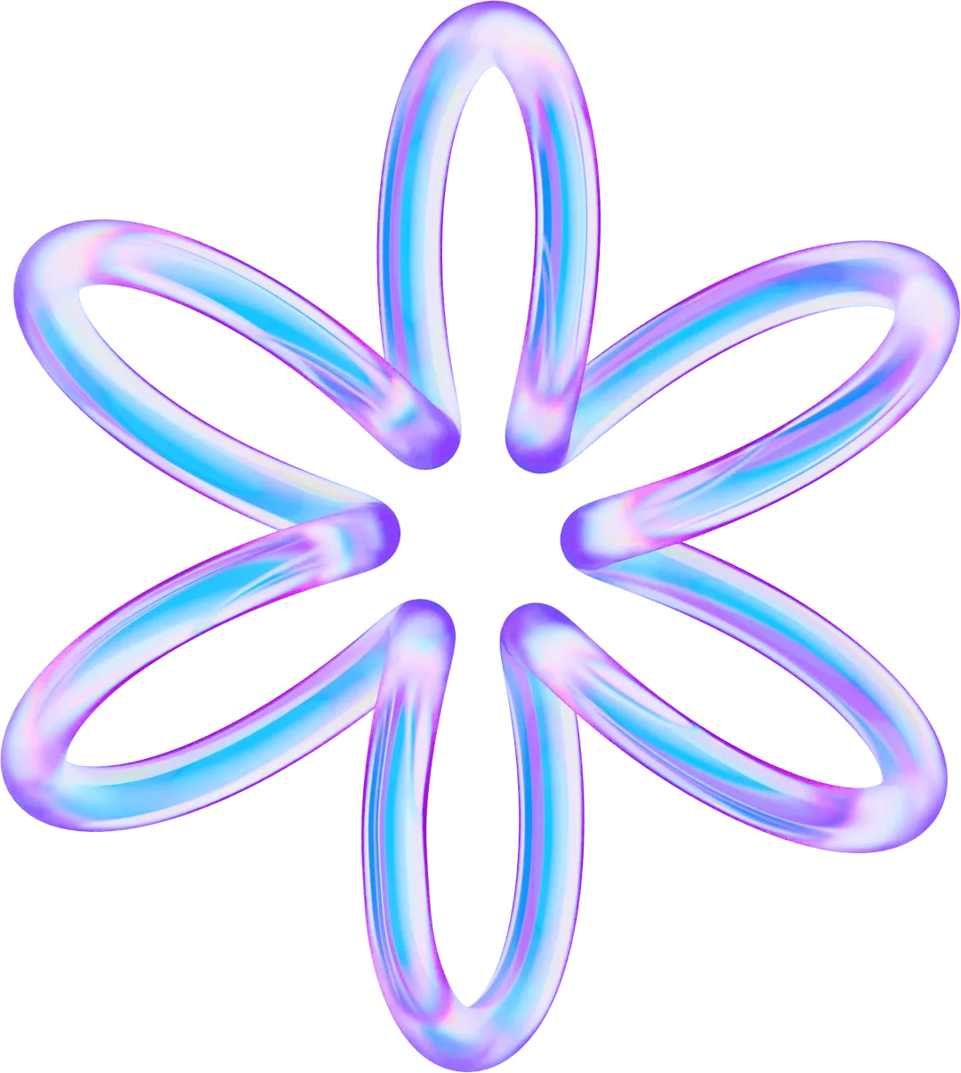 Depiction of a spiral flower styled in blue and purple colors for decoration.