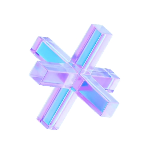 Abstract blue and purple block, representing implementation and building.