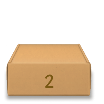Lezárt kartondoboz számmal: 2 – küldd vissza a dobozt