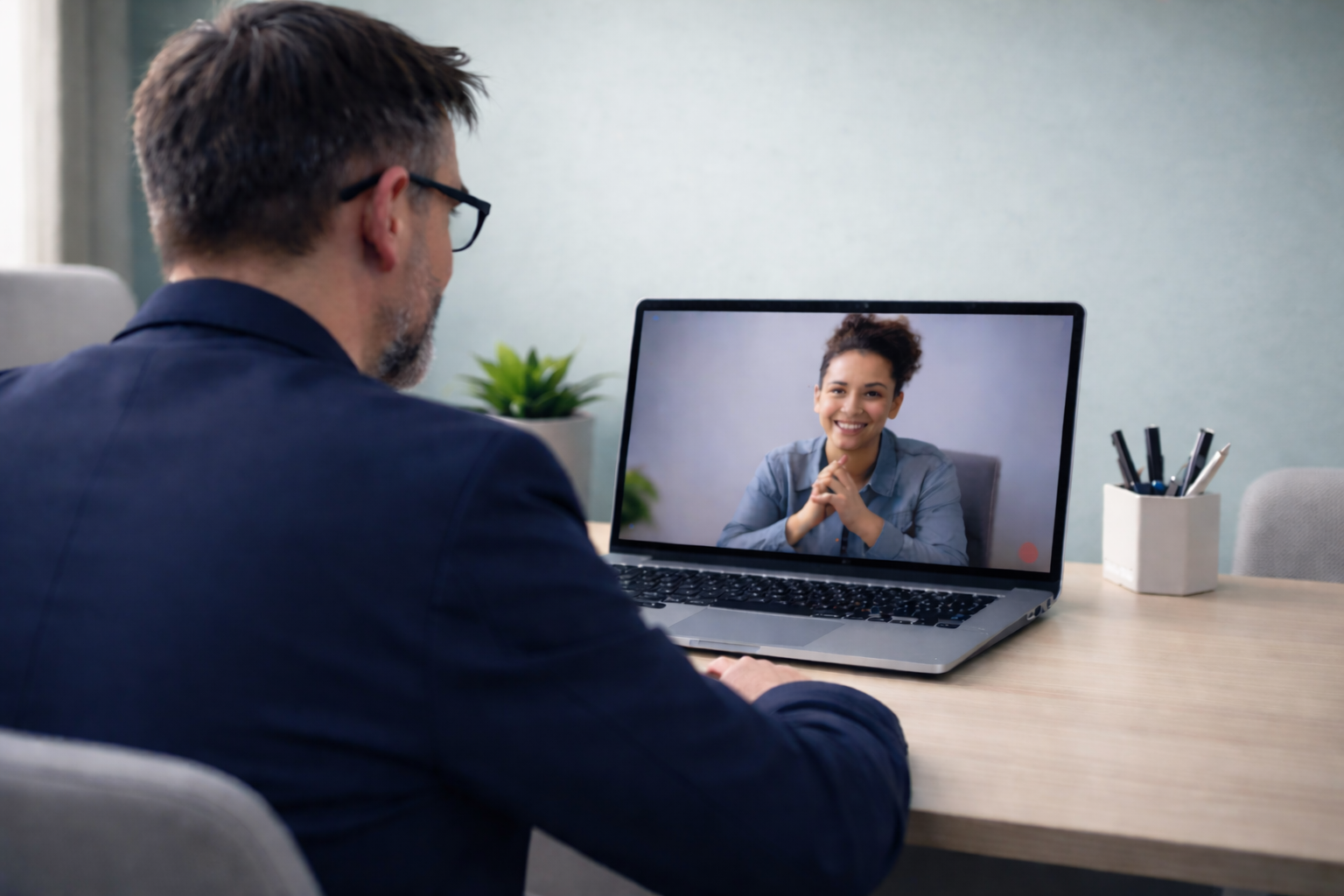 image of job interview (for a trucking company)