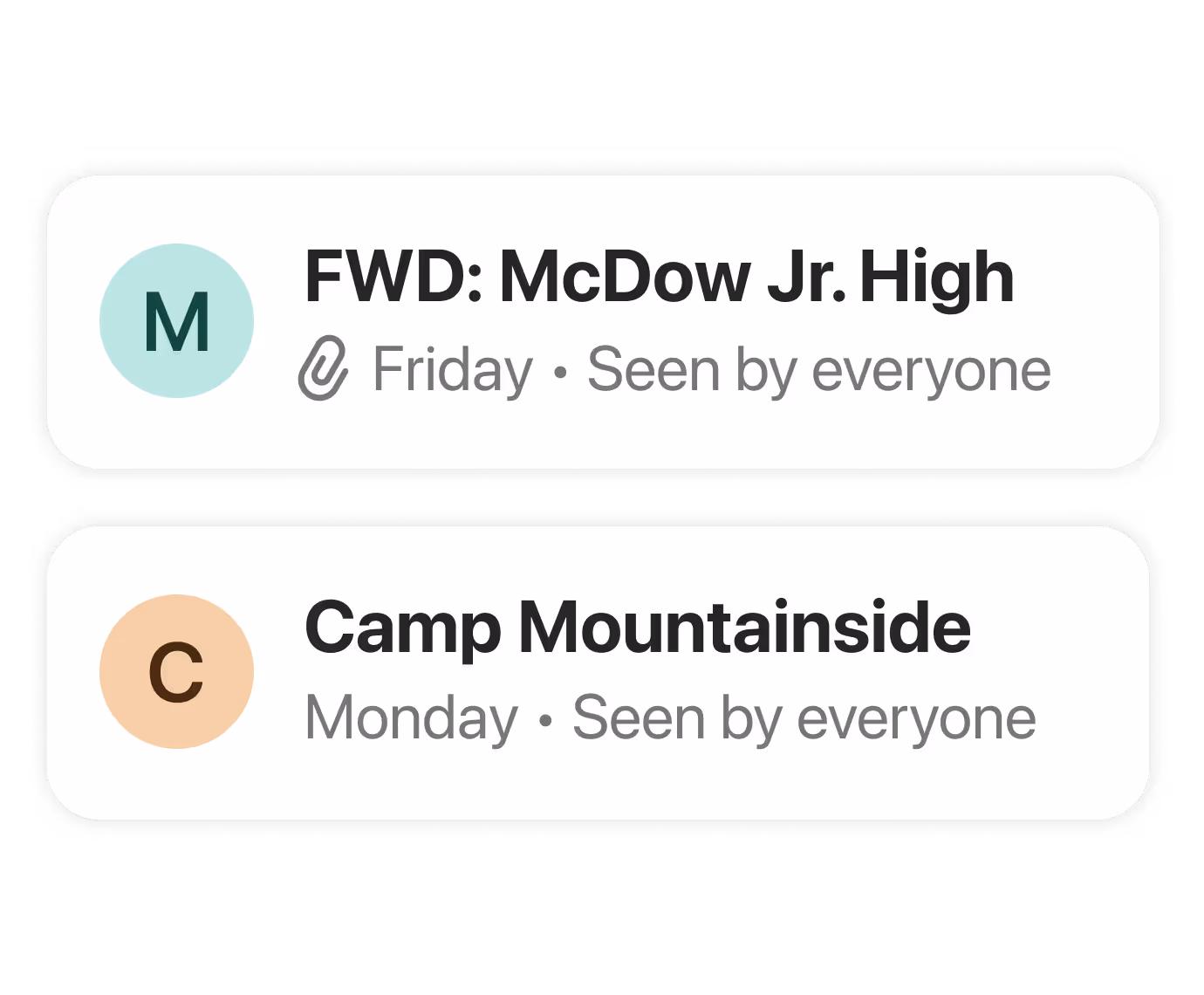 Maple Family Email allows the whole family to see who has seen each email