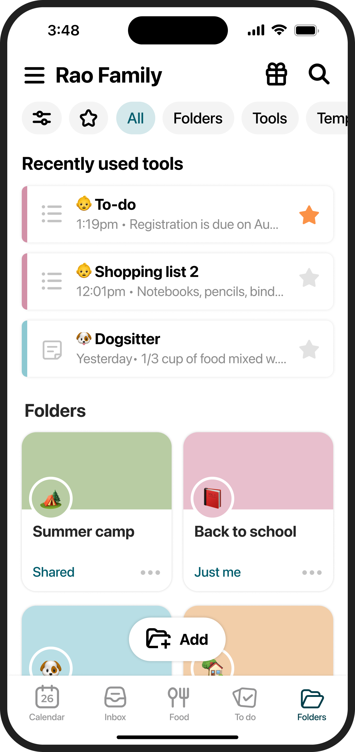 iPhone screenshot of Maple Folders