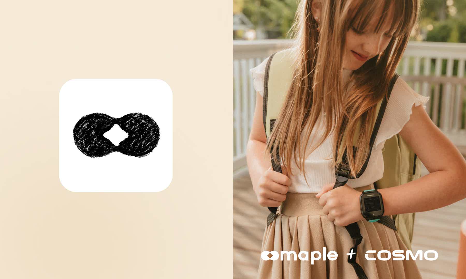 Girl wearing Cosmo JrTrack smartwatch