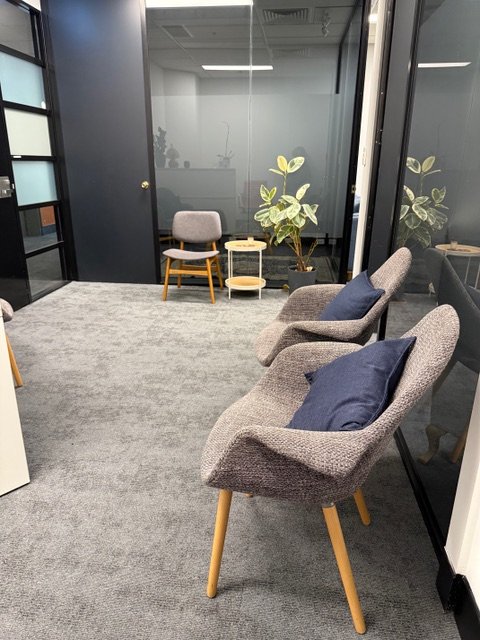 Reception area with seating