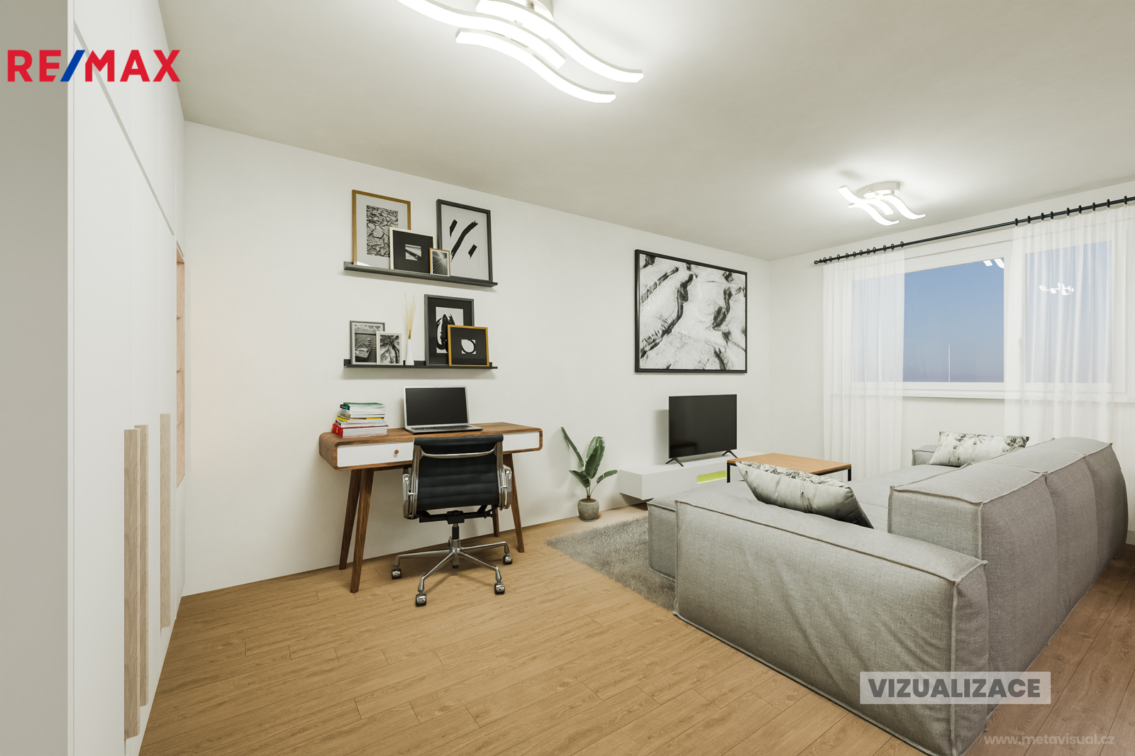 Vizualizace obývacího pokoje