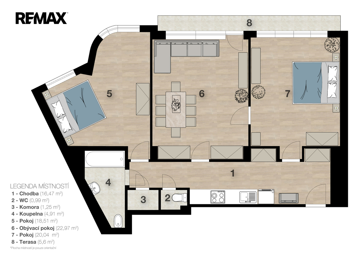 2D barevný půdorys