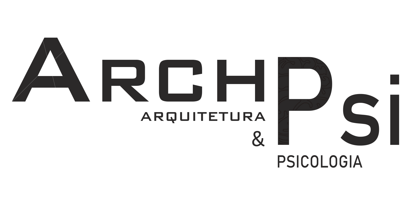 Logo da Archpsi, empresa mãe da MHArquiteto. Constituídos por letras que formam o nome da empresa