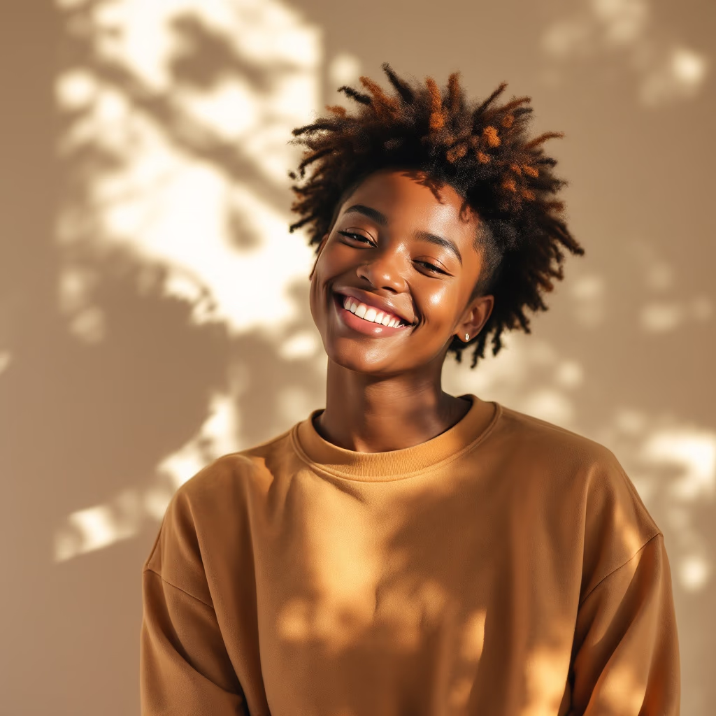[headshot] image of customer (for a footwear store)