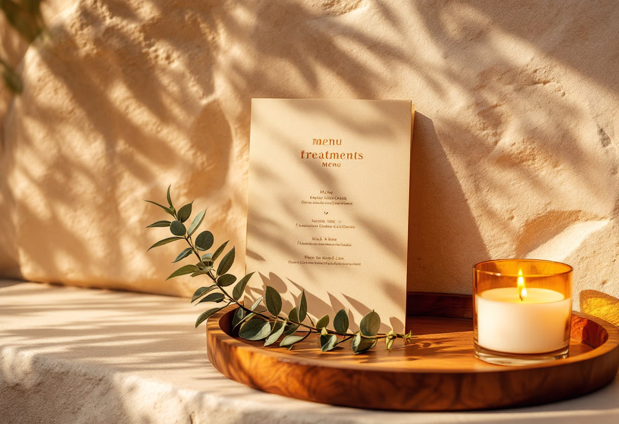 image of a menu with treatments for salons & spa