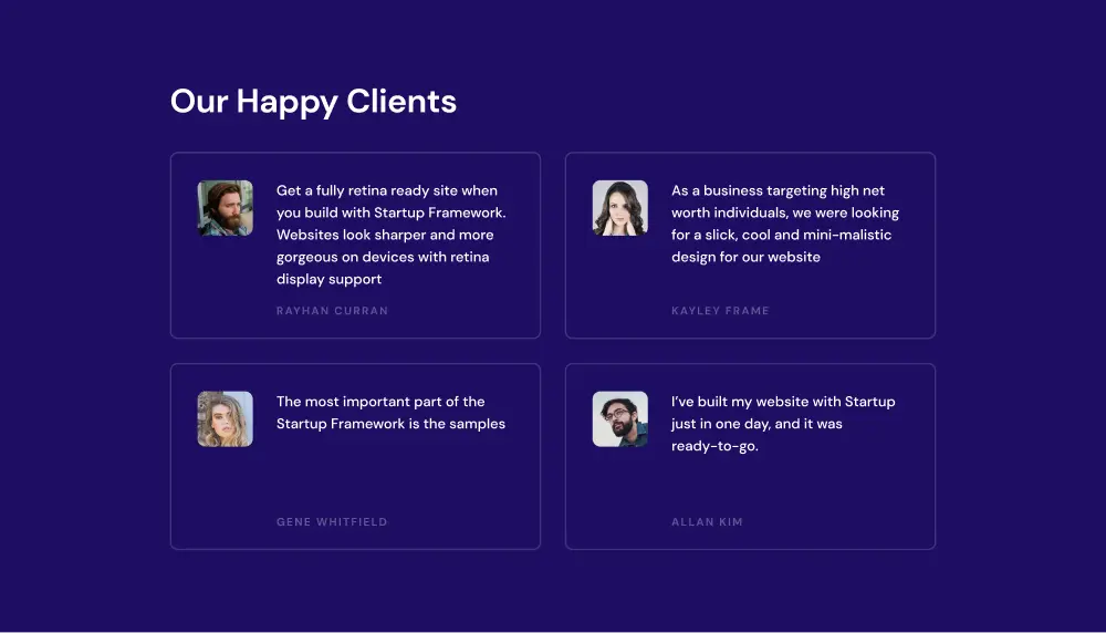 Startup Testimonials Image