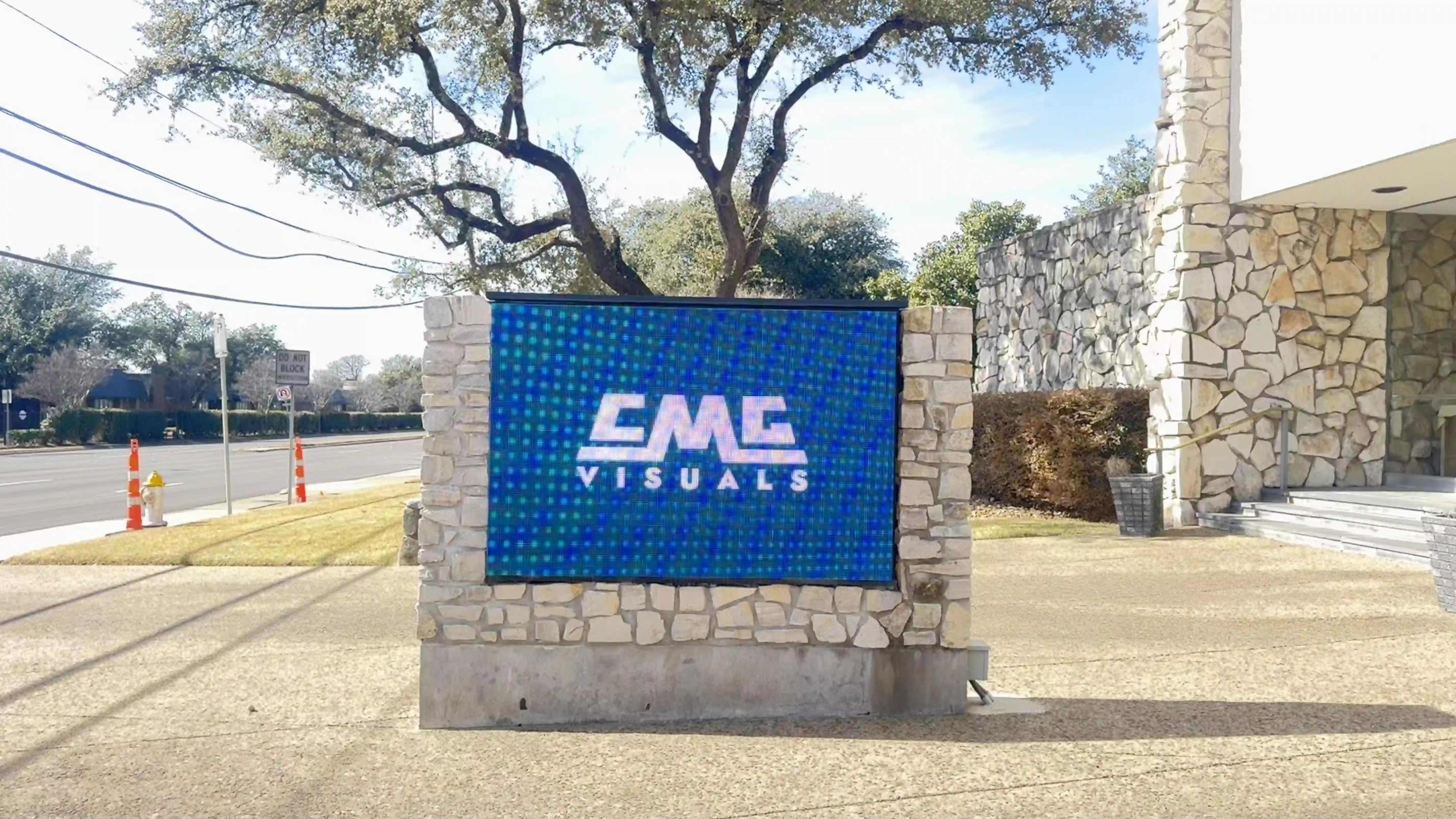 Front view of upgraded outdoor digital LED church sign at St. Luke’s North Dallas with bright, high-resolution display