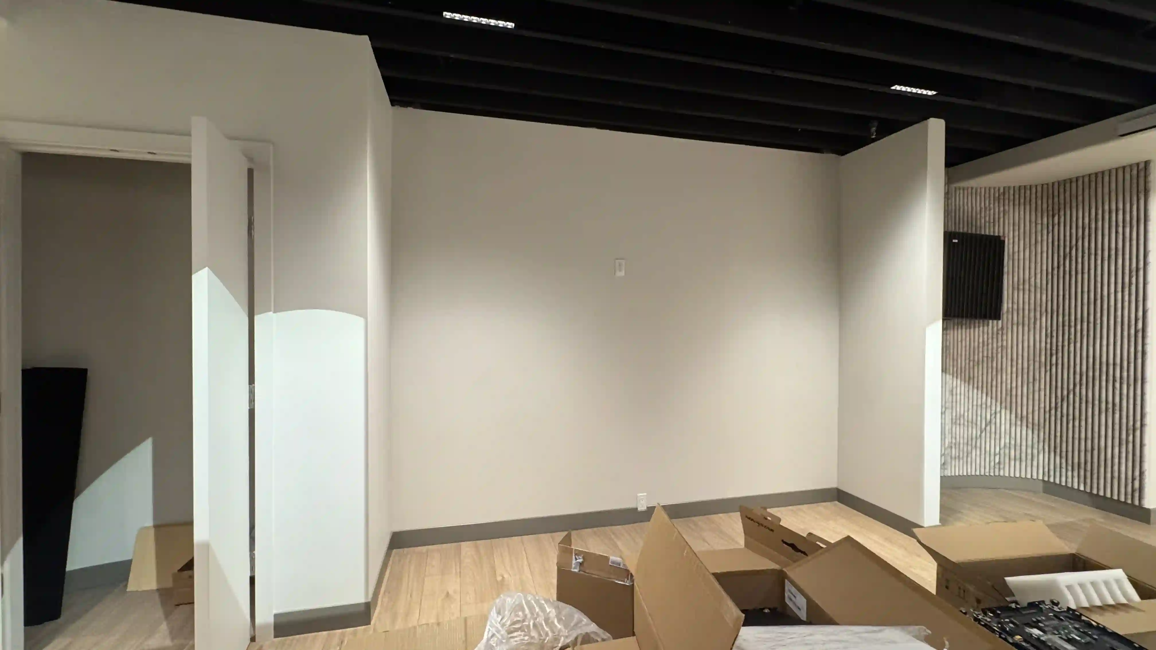 Before installation of LED video wall in corporate meeting room in Port Washington Long Island NY