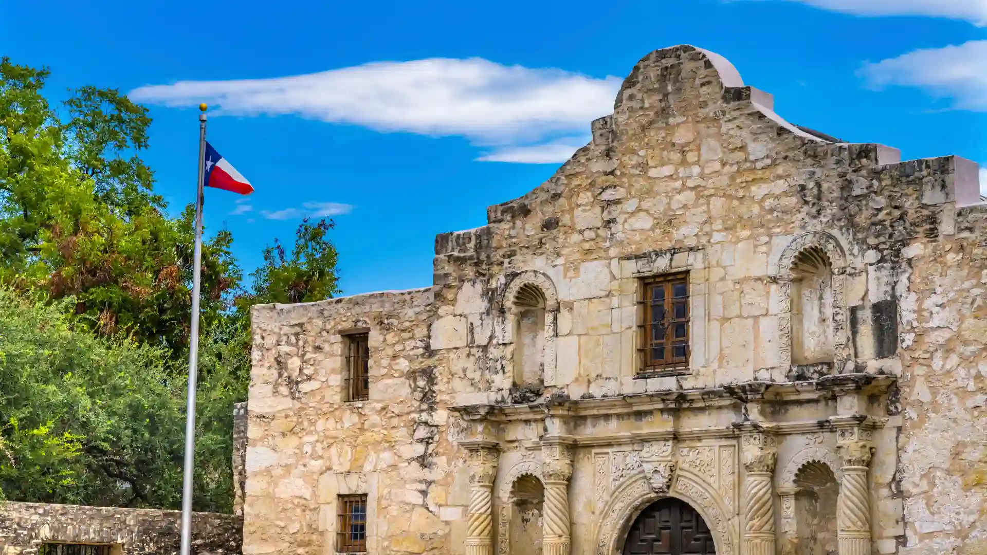 The Alamo historic landmark in San Antonio Texas exterior daytime