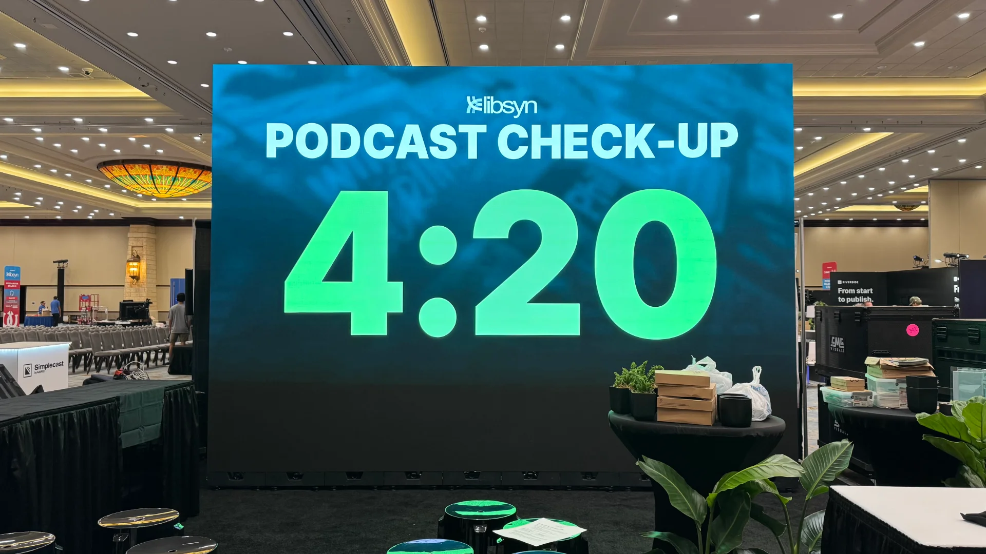 LED video wall at podcast conference
