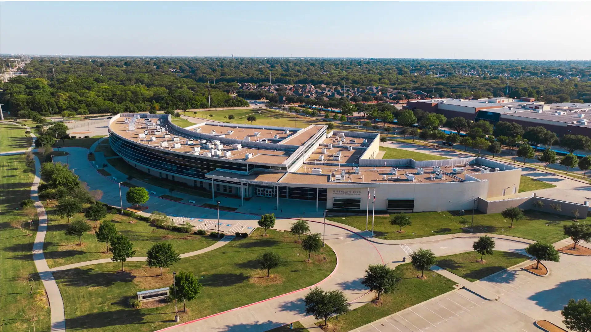 Aerial view of Garland Texas building