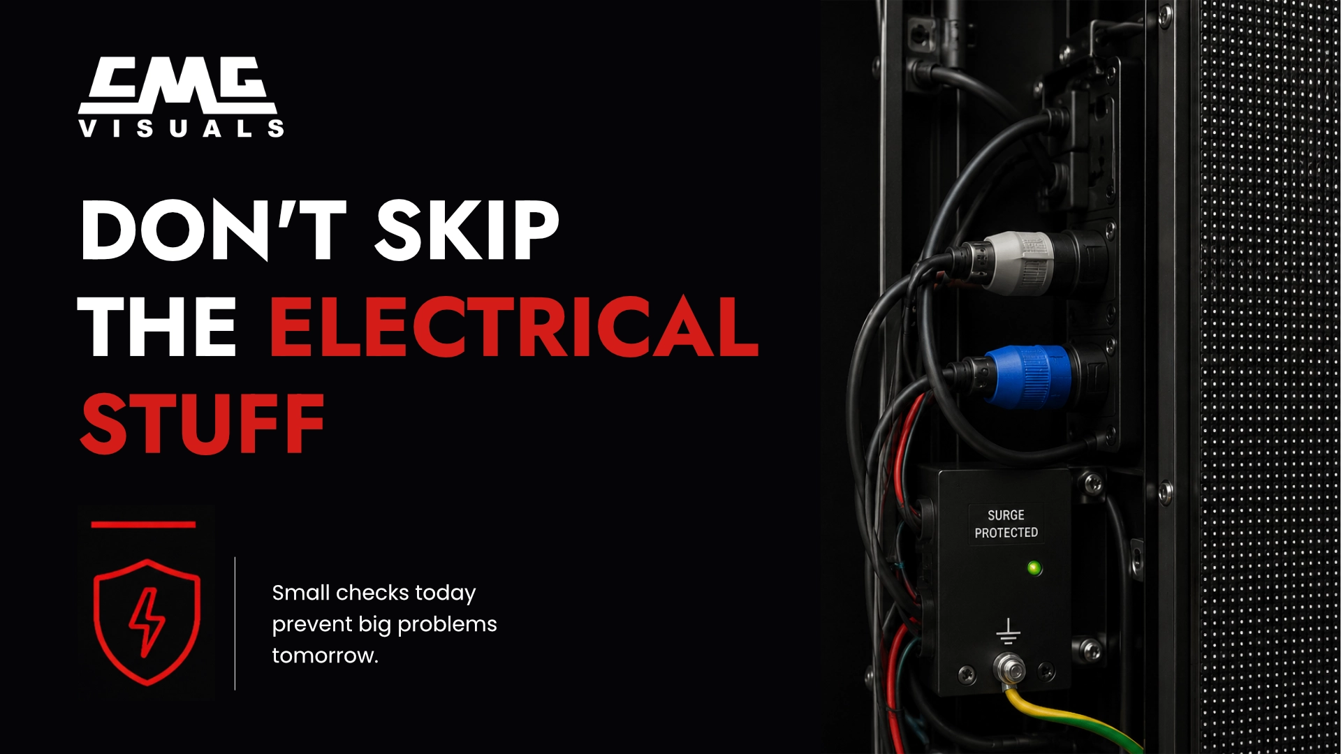  LED display electrical connections graphic by CMG Visuals.