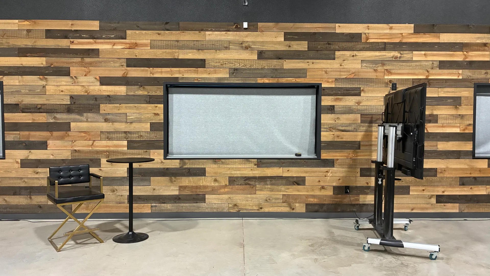 Wall before the CMG Visuals indoor LED installation.