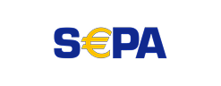 SEPA logo with the letter E stylized as the euro currency symbol in yellow.
