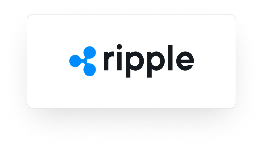 Ripple company logo with blue symbol and black text on white background.