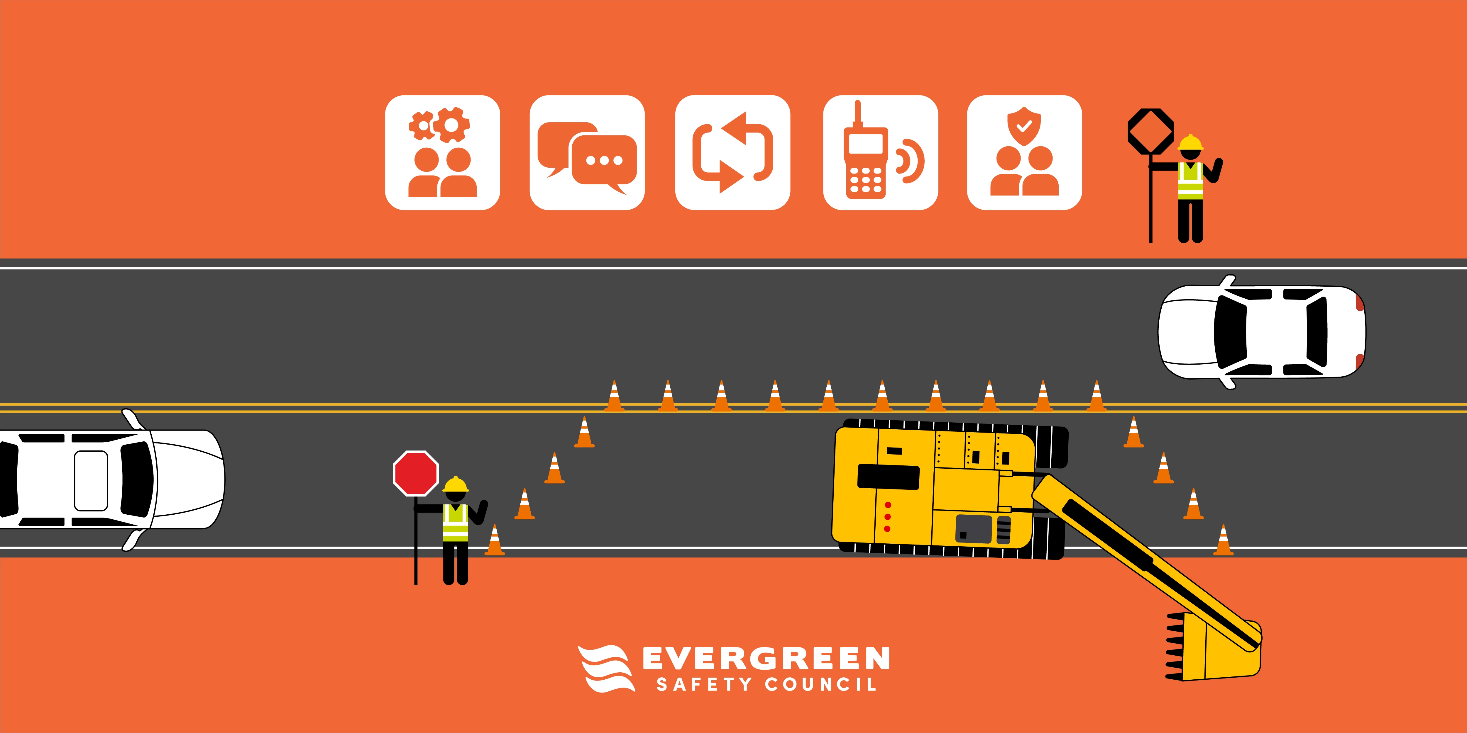 Evergreen Safety Council work with another flagger