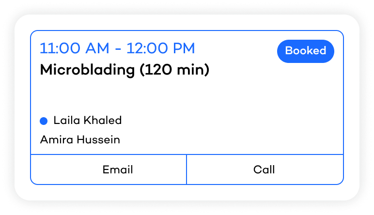 English service card booked