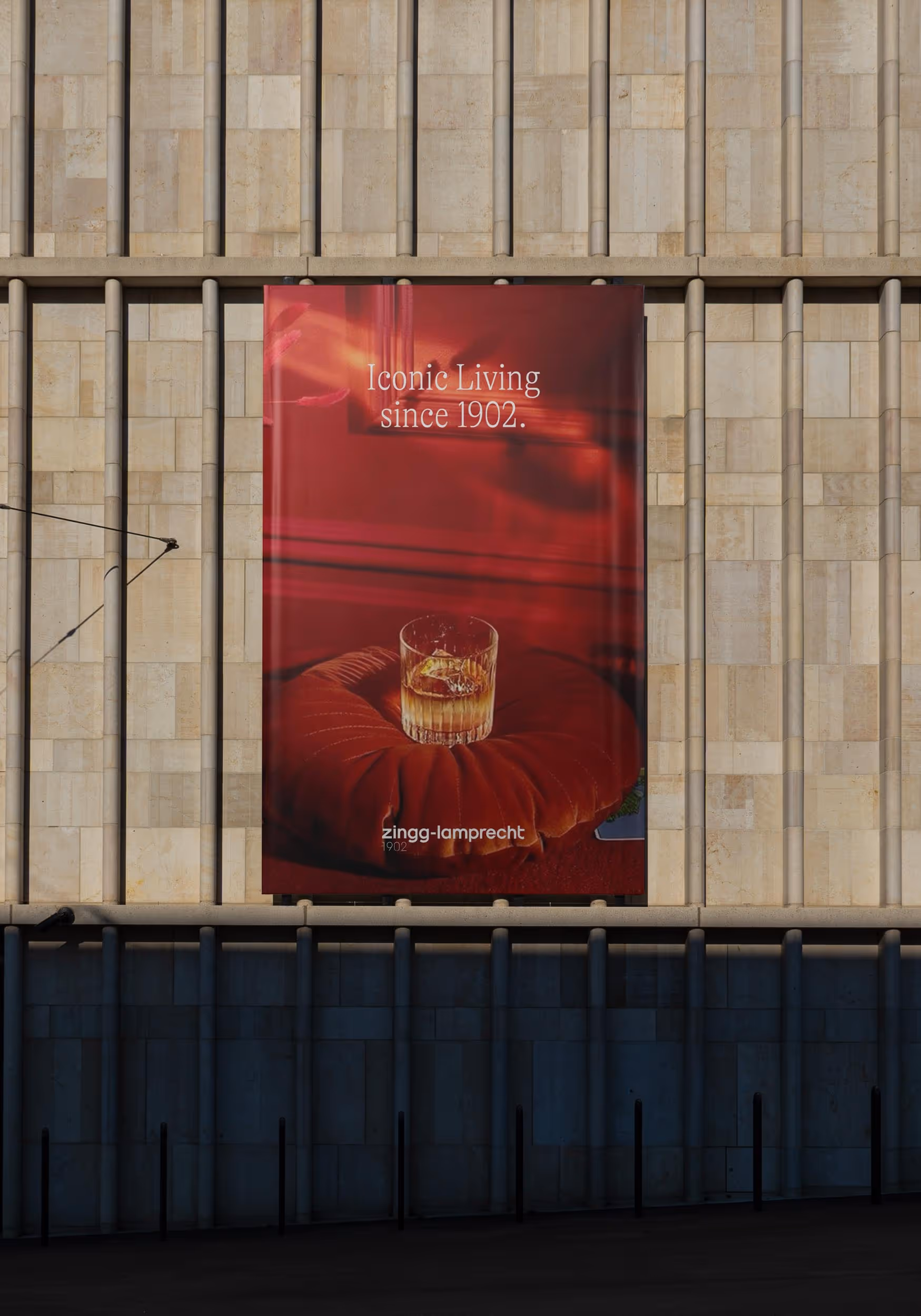 Collective Agency creating an aesthetic billboard mock-up for the interior design studio Zingg-Lamprecht.