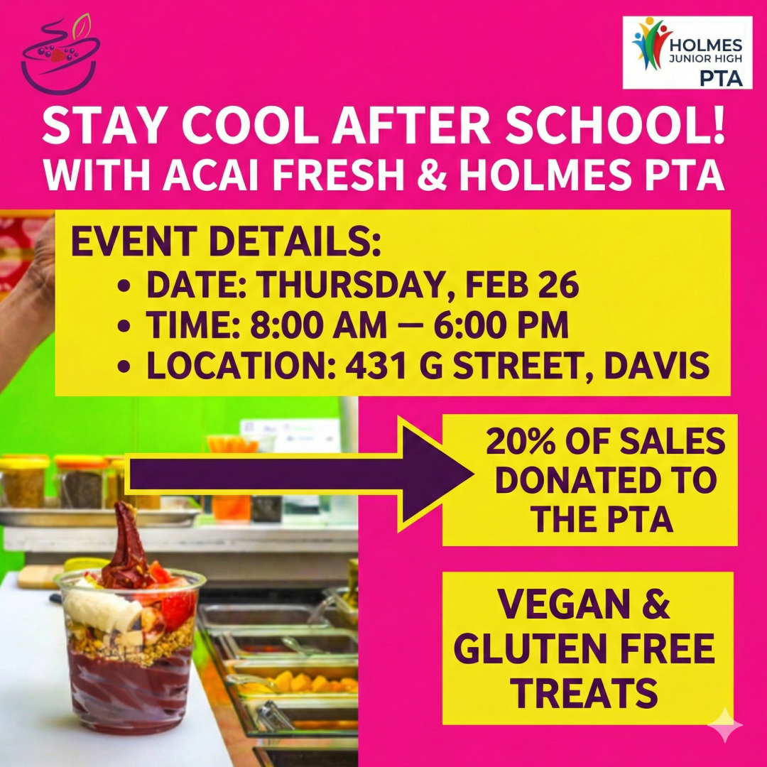 Support Holmes and eat at Acai Fresh