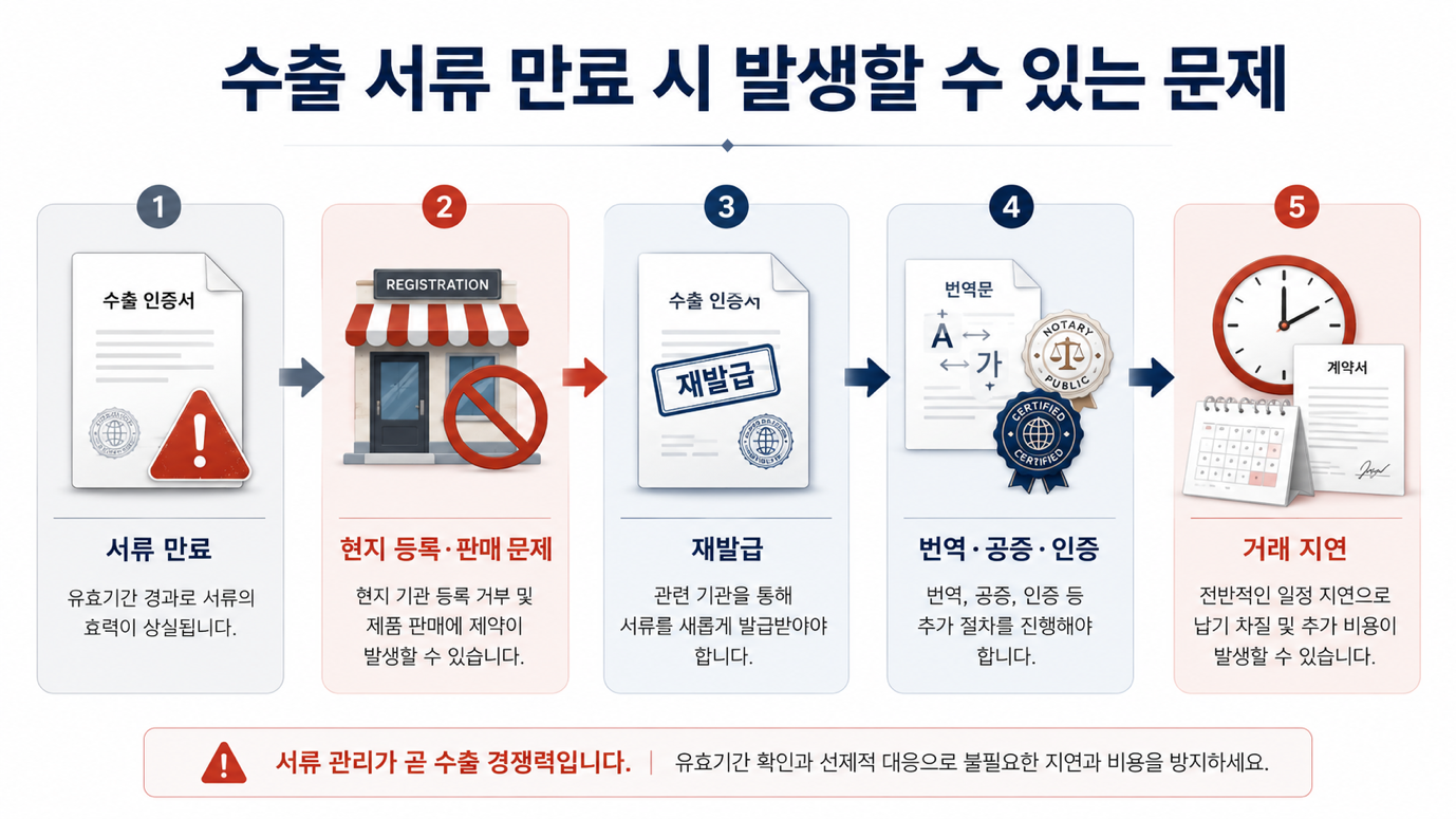 서류 갱신 만료 시 현지 판매·등록 중단 위험