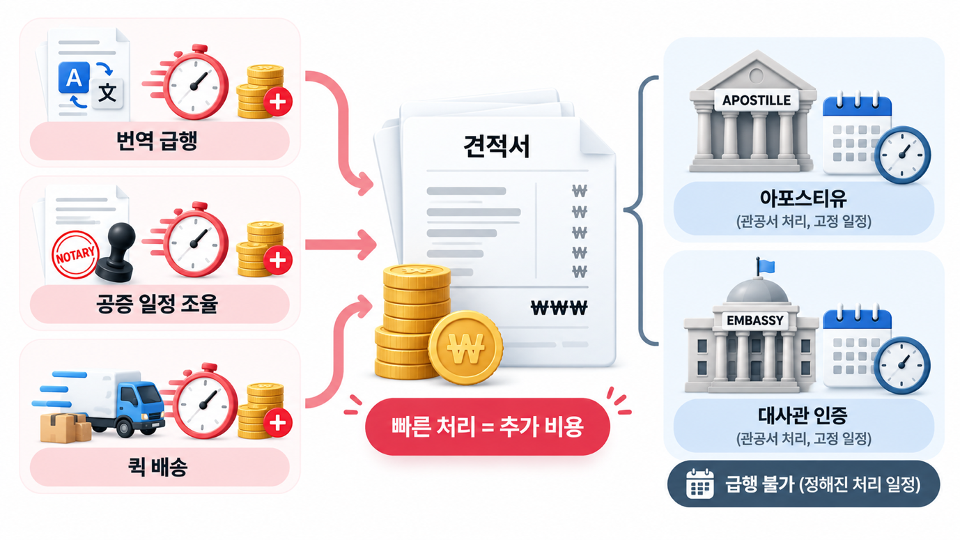 급행 비용 산정 방식 — 단계별 추가 비용과 퀵 배송