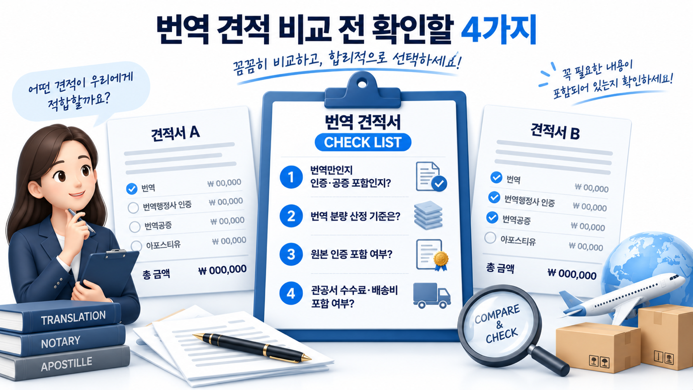 번역 견적 비교 시 확인할 네 가지 조건