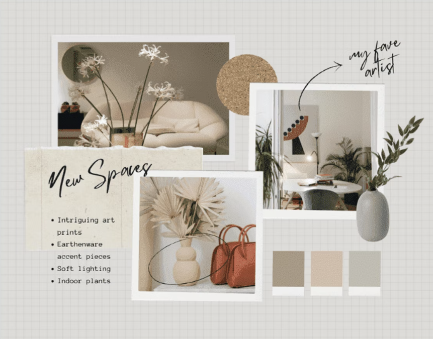 Digital mood board example
