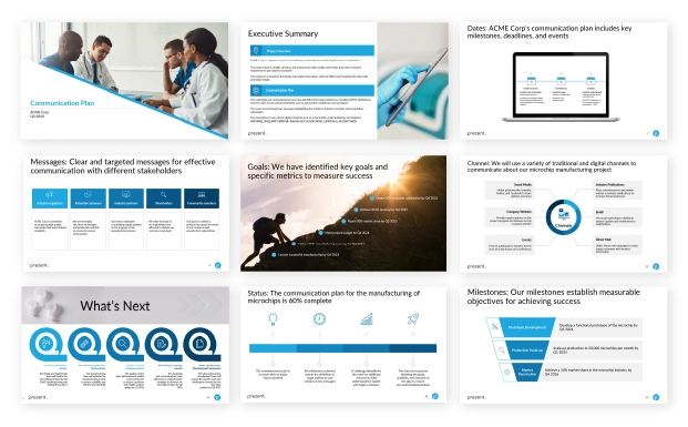Communication plan presentation template sample
