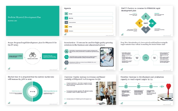 Business case presentation template sample