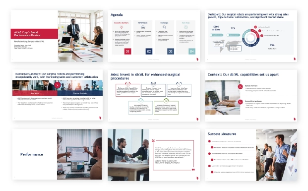 Brand performance review presentation template sample