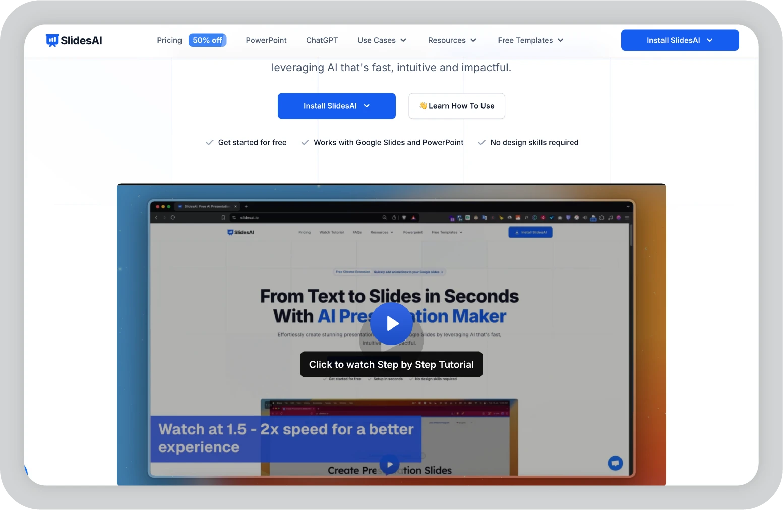 SlidesAI AI presentation maker turning text into presentation slides with automated slide generation tools