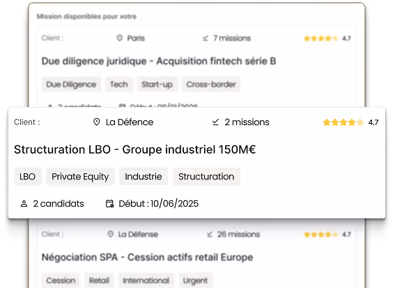Client accédant à une mission juridique en ligne sur Swim Legal

